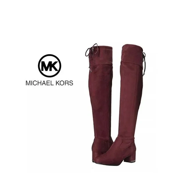 Michael Kors Jamie Over the Knee Boots Damson Wine Women's 9.5 - Picture 5 of 5